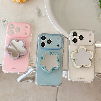 フラワーミラー グリップ付き Magnet内蔵 iPhoneケース #260620