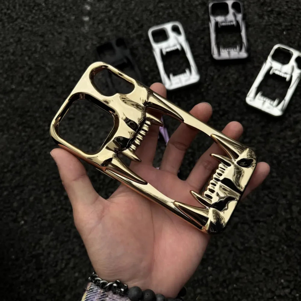 【メタリックファング】立体キバ × ミラーメタル スマホケース｜iPhone対応 #240812