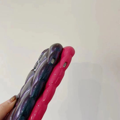 【もこもこスターストラップ】立体ダイヤ風 キラキラ光沢 スマホケース｜iPhone対応 #250926