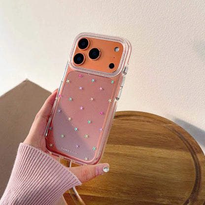 【トゥインクルスター】ラメ×スターシェル パールストラップ付き スマホケース｜iPhone対応 #250225