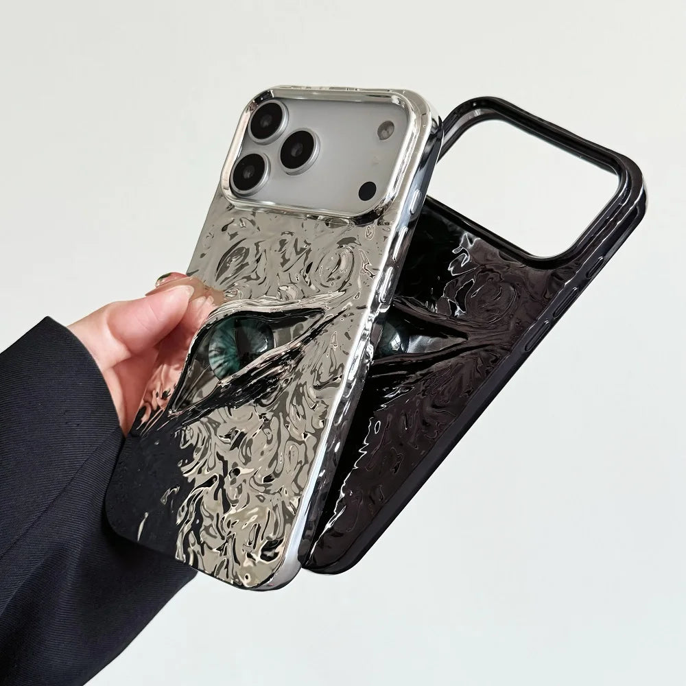 【ミスティックアイ】マーブルメタル × アイモチーフ スマホケース｜iPhone対応 #240809