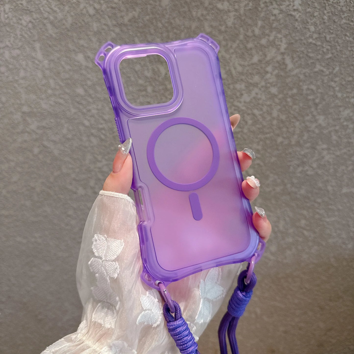 ビビッドカラー バンパー ストラップ付き Magnet内蔵 iPhoneケース｜クリア・ポップ #260057