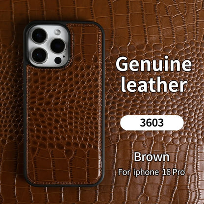 【本革シリーズ】クロコ型押し 本革プレミアムケース｜iPhone対応 #240920