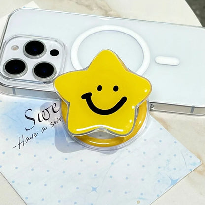 【スマホグリップ】スマイルスター にっこり星のポップスタンド マグネット対応｜ #241119