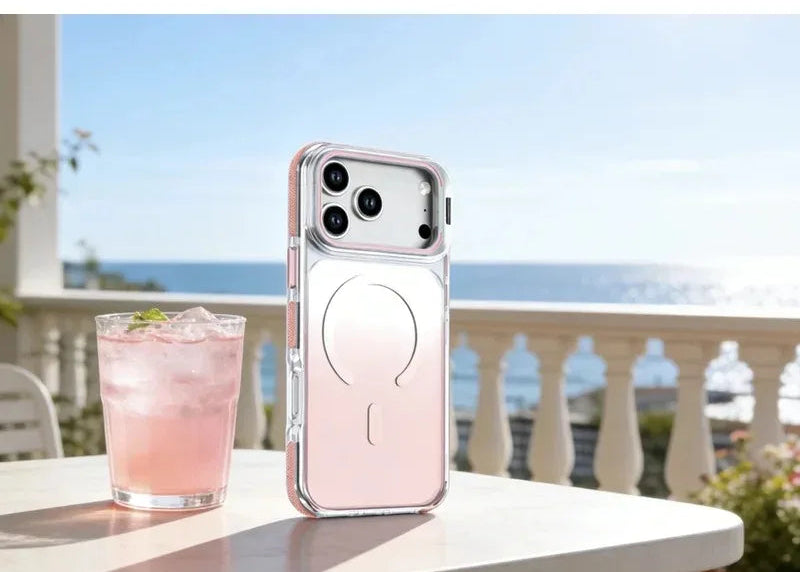 マグネット内蔵 グラデーションクリアiPhoneケース（全4色）トレンド・華やか #261175