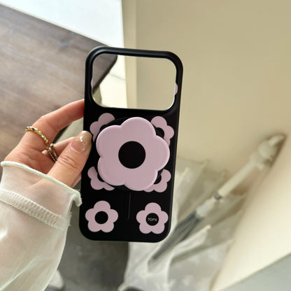 シックな黒ベース 花柄 立体的なフラワーモチーフ iPhoneケース｜上品エレガント #260074