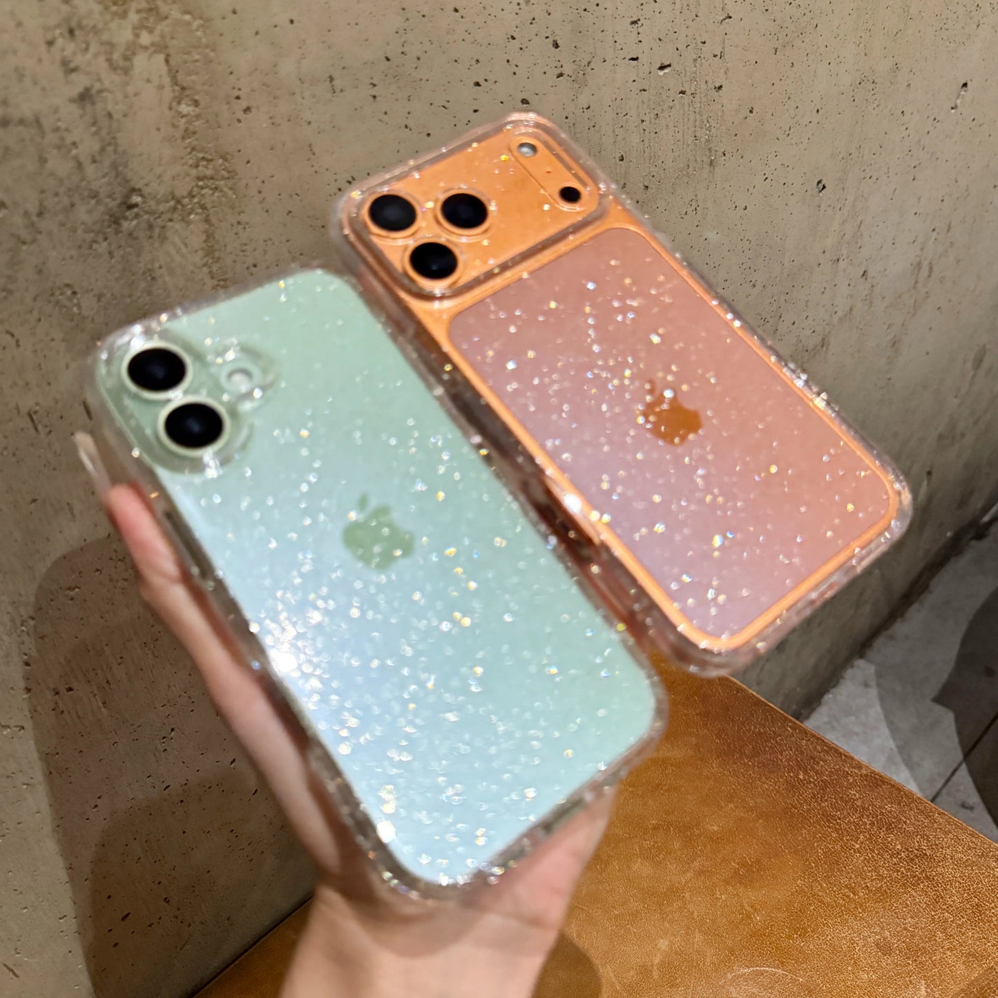 【フルグリッター】きらめく キラキラ 全面ラメ シンプル クリア スマホケース｜iPhone対応 #250427