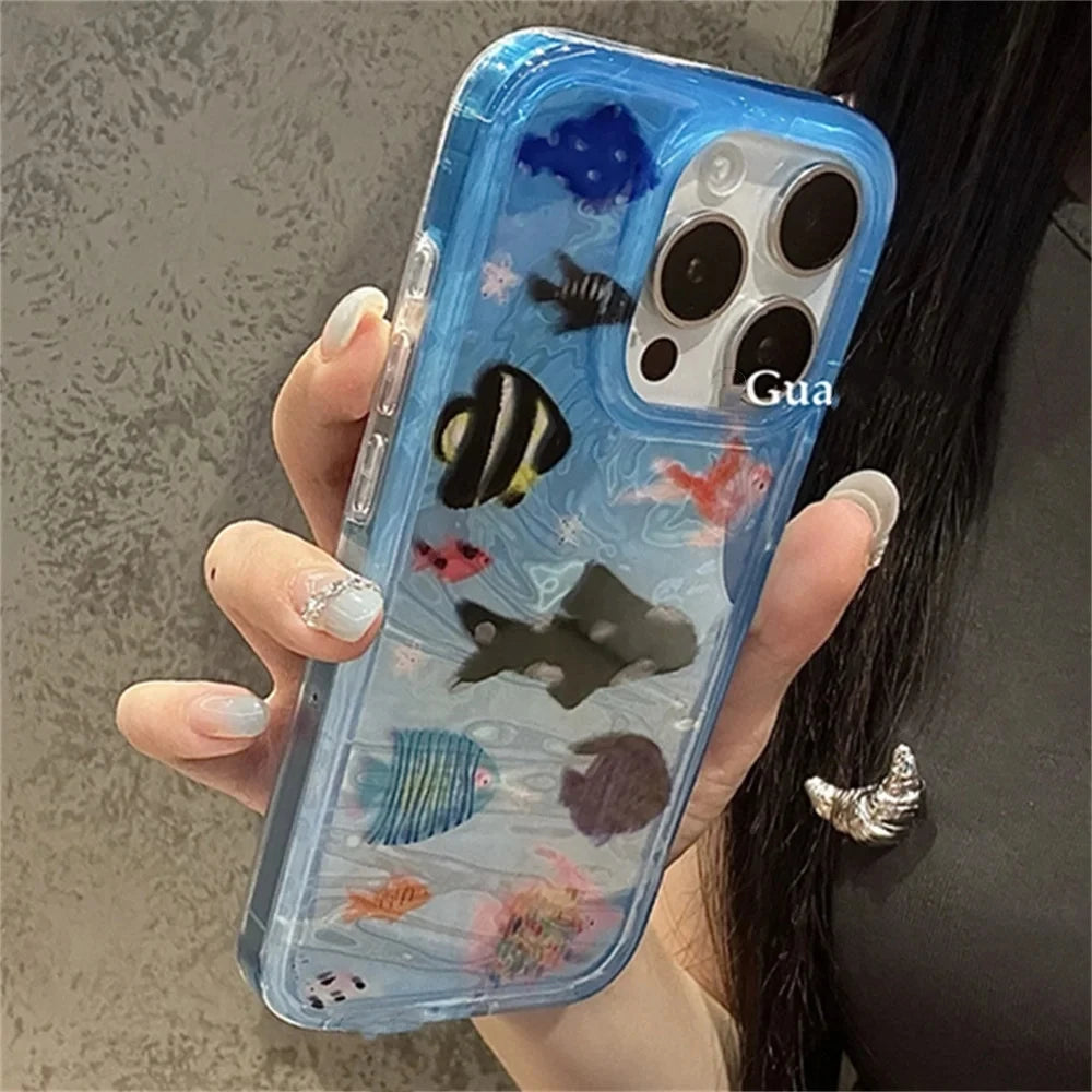 【アクアリウム】お魚デザイン スマホケース｜iPhone対応 #250620