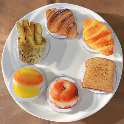 【スマホグリップ】ベーカリーパン クロワッサン ホットケーキ デザイン | Magnet対応 #241108