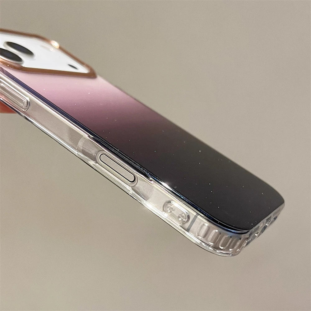 【グラデーションシリーズ】ラメ入りクリアフレーム スマホケース｜iPhone対応 #251127