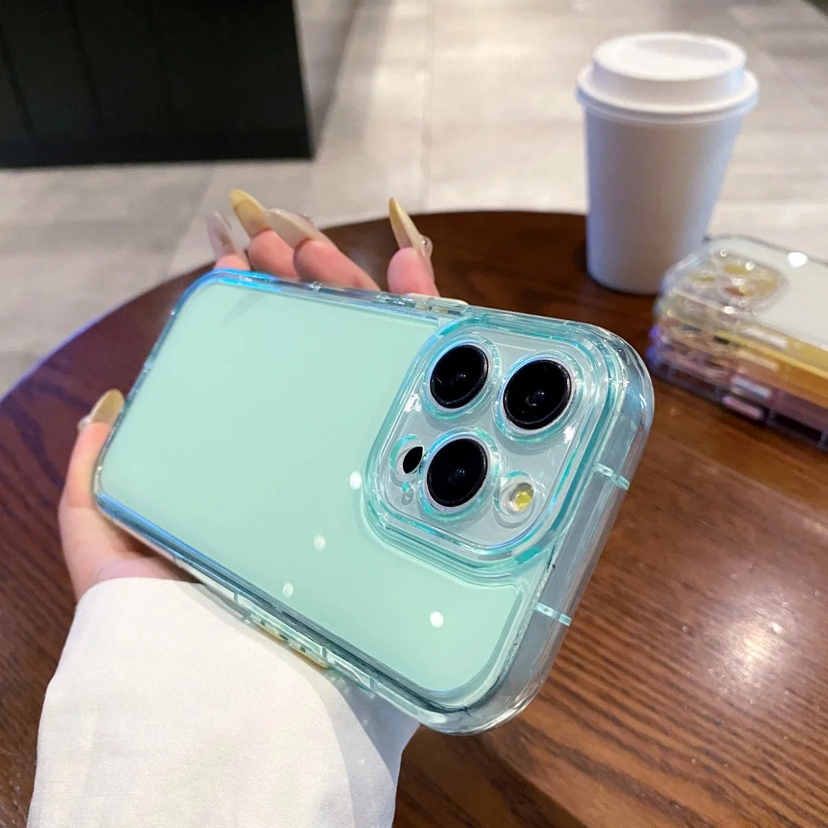【パステルクリアカラー】シンプル×上品ハイブリッドケース｜iPhone対応 #250519
