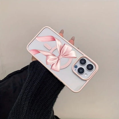 Magnet内蔵 リボンデザイン クリア iPhoneケース #260307