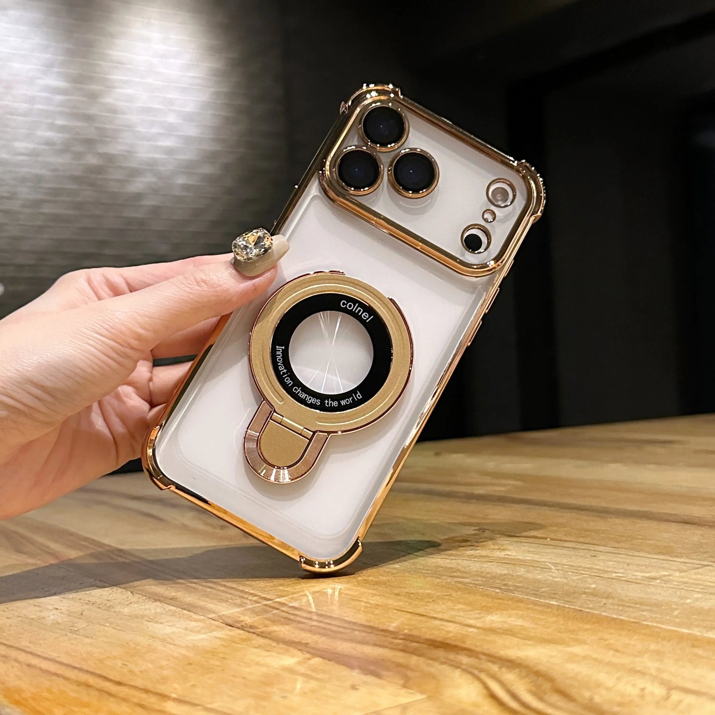 【クリアシリーズ】リングスタンド付き 高透明デザイン スマホケース｜iPhone対応 #251126