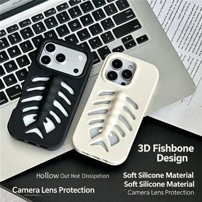 3Dフィッシュボーン 立体透かしデザイン シリコン iPhoneケース｜個性派 #260044