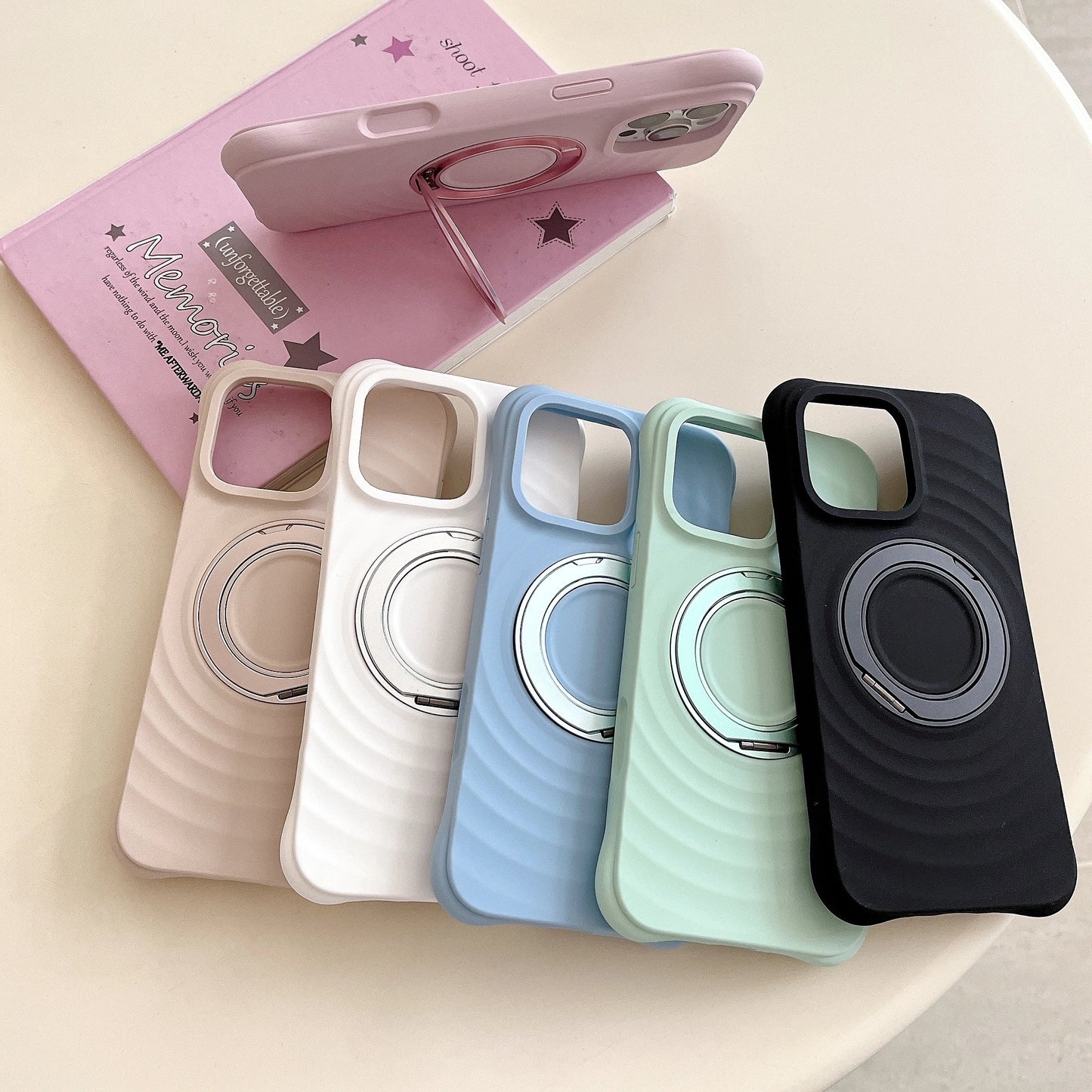 【マグネットスタンド付き】シンプルカラー シリコン スマホケース｜iPhone対応 #251221