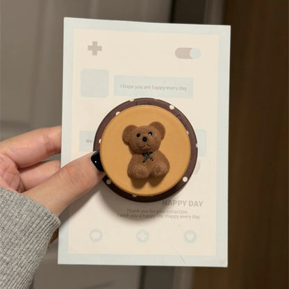 くまグリップ レオパード iPhoneケース｜ヒョウ柄・グリップ付き #240322