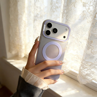 パステルグラデーション コントラストフレーム Magnet内蔵 iPhoneケース｜淡色・上品シンプル #260038