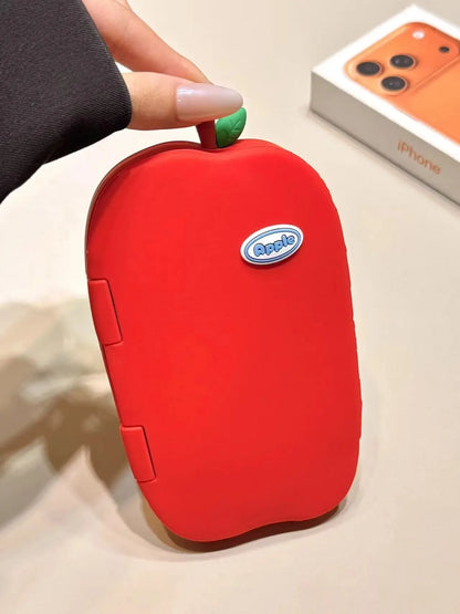 【アップルミラー】りんご型 ミラー付き 立体デザインスマホケース｜iPhone対応 #240612