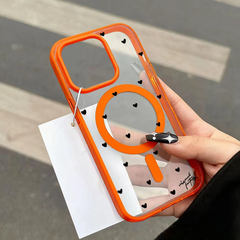 ハートドット クリア iPhoneケース｜クリアケース・Magnet内蔵 #240221