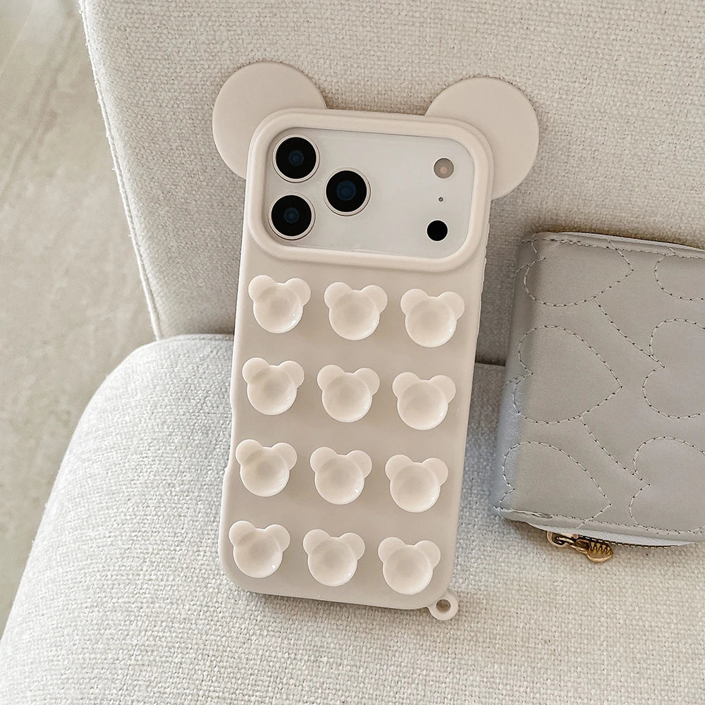 【ベアポップ】くまみみ × ポップバブル スマホケース｜iPhone対応 #240811