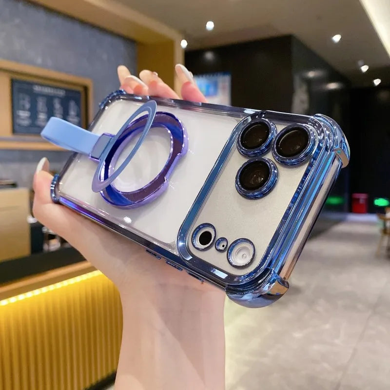 クリアメタルリング ケース｜透明 × カラーフレーム  iPhoneケース #240406