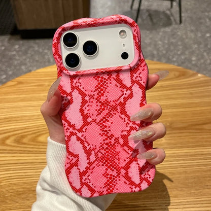 スネーク柄 ウェーブフレーム iPhoneケース｜ヘビ アニマルデザイン #240320