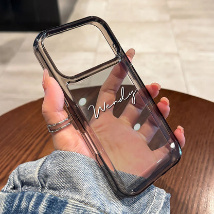 【カスタムシリーズ】クリアフレーム シンプル 名入れ スマホケース｜iPhone対応 #240719