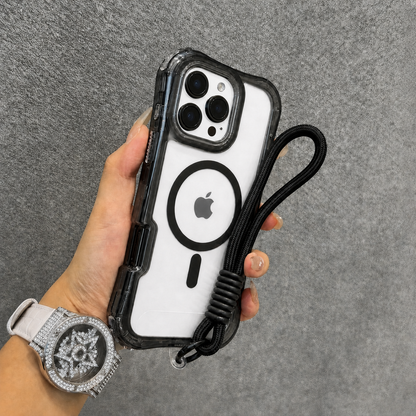 【ネオンストラップ付き】iPhoneケース｜クリアケース・Magnet内蔵・ショルダーストラップ付き スマホカバー 韓国 #230803