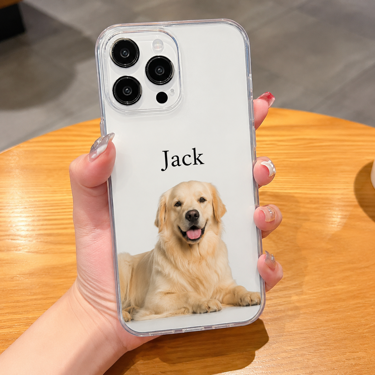 【ウチのコCASE】選べるフォント＆カラー ペット写真カスタム クリア iPhoneケース｜名入れ対応 #230909