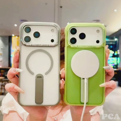 【Magnet内蔵】半透明 マットカラー スタンド付き スマホケース｜iPhone対応 #251209