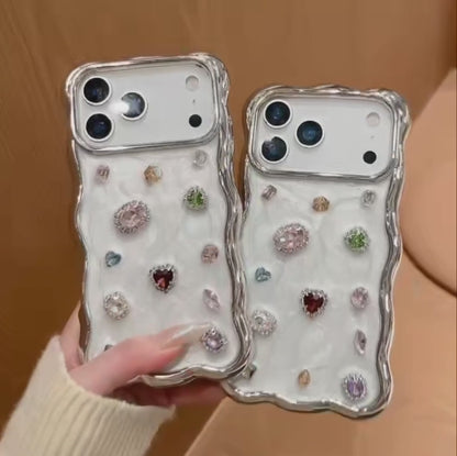 ジュエリー ウェーブフレーム クリア iPhoneケース｜ビジューミックスデザイン #240413