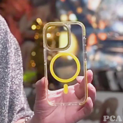 【Magnet内蔵】透明 クリアバンパー iPhoneケース カラー縁取り 耐衝撃 スマホケース｜iPhone対応 #250406