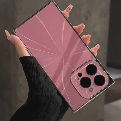 スクエアシリーズ メタリックデザイン iPhoneケース｜シャープライン・ミラー風仕上げ #240408