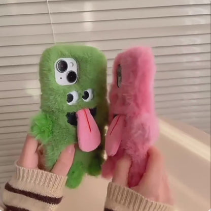 【ふわもこモンスター】マグネット付き ペアにおすすめ 立体ぬいぐるみ スマホケース｜iPhone対応 #241120