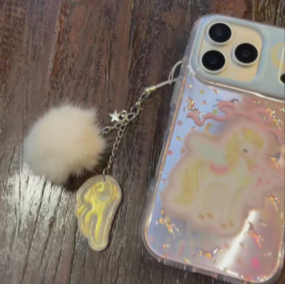 ドリーミーユニコーン iPhoneケース｜ファーチャーム付き #240419