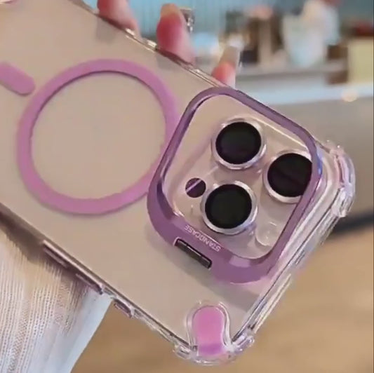 【Magnet内蔵】クリアフレーム リングスタンド デザイン ケース｜iPhone対応 #260124