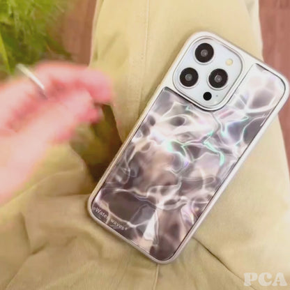 【マーメイドシリーズ】水面パール調 グラデーション 光沢デザイン スマホケース｜iPhone対応 #251222