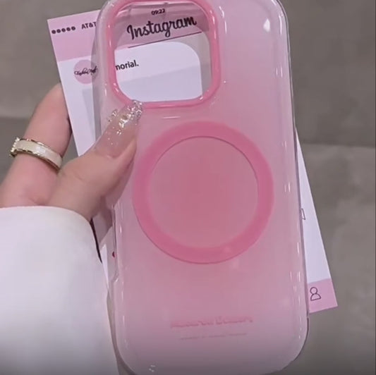 【Magnet内蔵】ふんわりチーク 滲み グラデデザイン パステルカラー｜iPhone対応 #260125