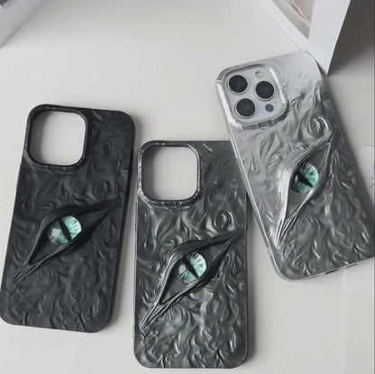 【ミスティックアイ】マーブルメタル × アイモチーフ スマホケース｜iPhone対応 #240809