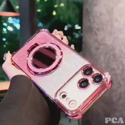 【グリッターシリーズ】キラキララメ＆リングスタンド付き 高級感スマホケース｜iPhone対応 #251119