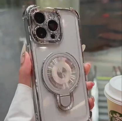 クリア リング付き iPhoneケース｜メタルフレームデザイン・スタンド対応 #240331