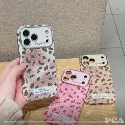 【グリッターレオパード】キラキラ ラメ ヒョウ柄 スマホケース｜iPhone対応 #250430