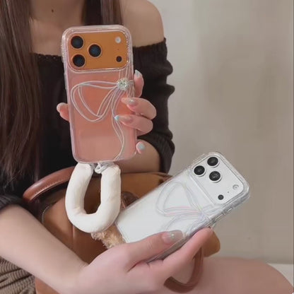 【クリアラメグリッター】リボンモチーフ クリアスマホケース｜iPhone対応 #240625