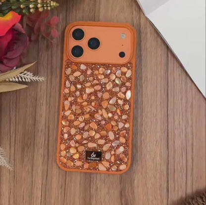 【キラキラビジューシリーズ】ミックスストーン グリッター  デコ スマホケース｜iPhone対応 #260119