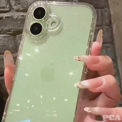 【フルグリッター】きらめく キラキラ 全面ラメ シンプル クリア スマホケース｜iPhone対応 #250427