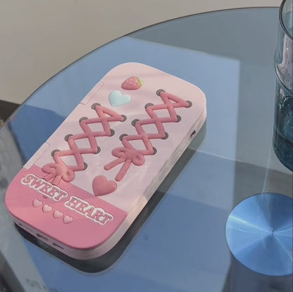 【ラブリーミラーハート】キュートハート×ミラー付き スマホケース｜iPhone対応 #240816