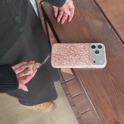 【ピンクバンビ】Banbi 鹿柄 チャーム付き スマホケース｜iPhone対応 #240614